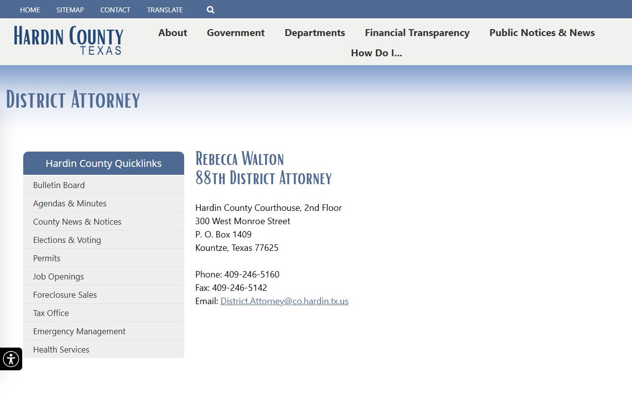 Hardin County court records after arrest District Attorney office